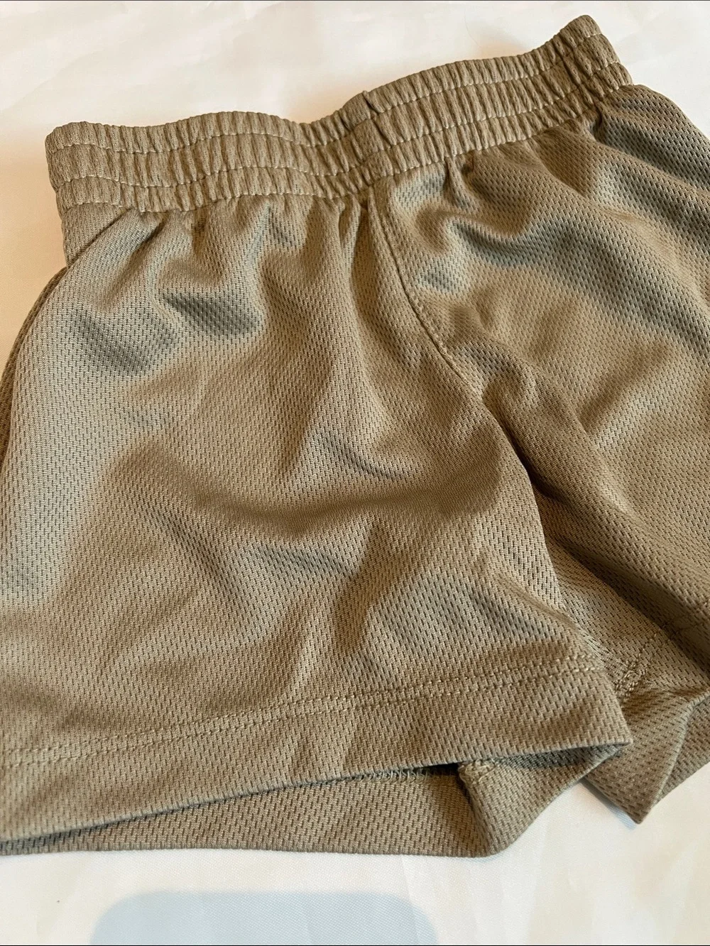 “Bundle 10/$13” Nike 18m toddler boy Tan Mesh Athletic Shorts with Black Swoosh